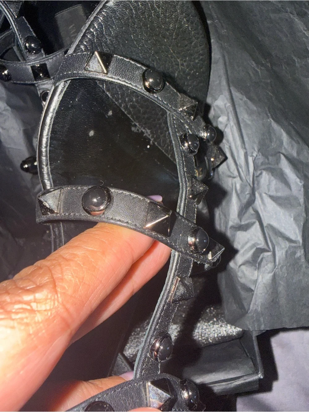 Valentino Studded Black Women's Strappy gladiator Rockstud Sandals